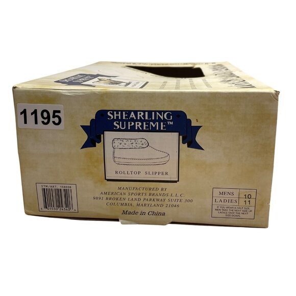 Shearling Unisex Beige Suede Cozy Sheepskin Rolltop Slippers Sz W11/M10 - Picture 10 of 10